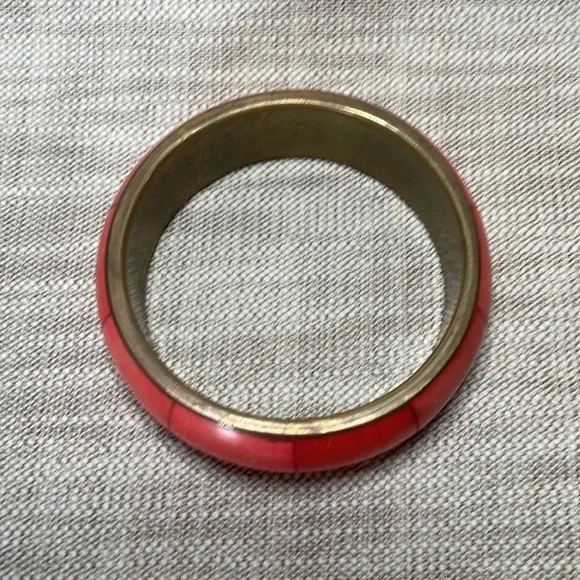 Thick Red Bangle Bracelet - Picture 2 of 3